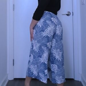 Makai Hawai'i: Blue Tropics Wide-Leg Pants